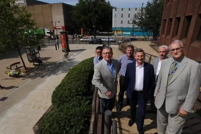 Councillors mark the end of the Lower Bridge Street works