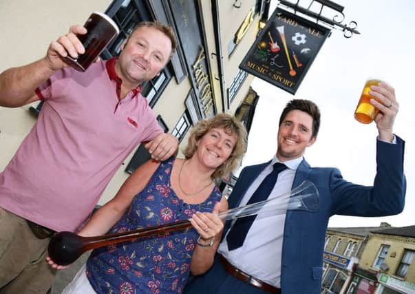 Co-owners James and Angela Hopkin with Adam Lothian from Royal Bank of Scotland, right.