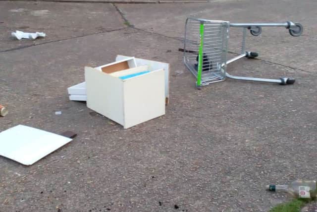 Some of the fly-tipped rubbish