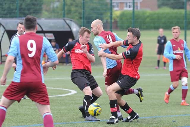 Action from Deeping Rangers' friendly win at Netherton. Photo: David Lowndes.