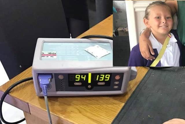 The stolen oxygen saturation monitor that is so vital to Scarlett Dowland, 6, inset KvehU8f5v0MhEQWOe4GN