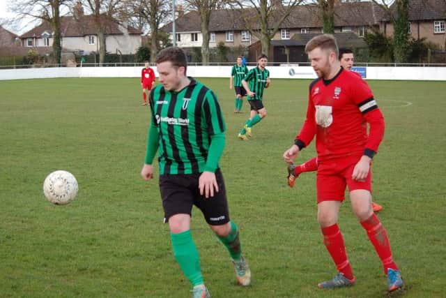 Scott Ginty scored twice for Blackstones against Eynesbury.
