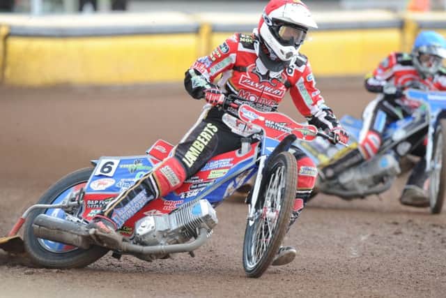Simon Lambert in action against Redcar.