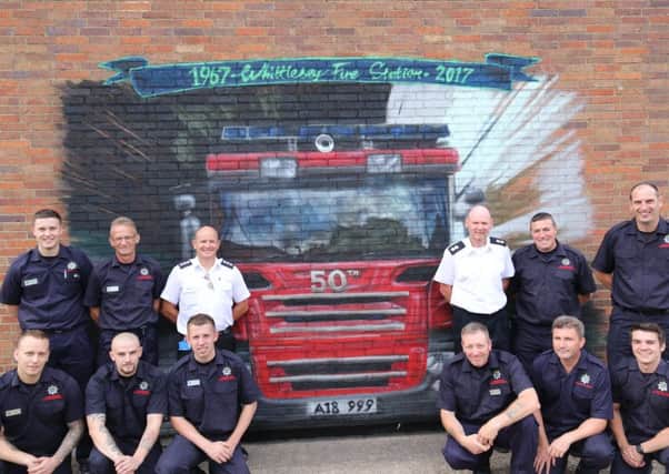 The unveiling of the fire station mural