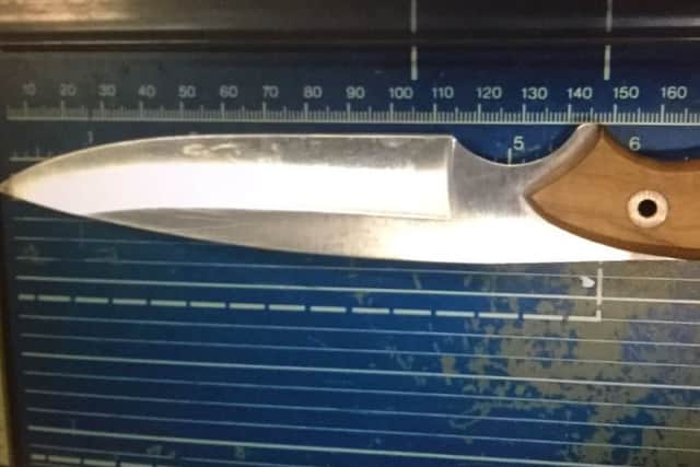 The knife recovered by police in Peterborough