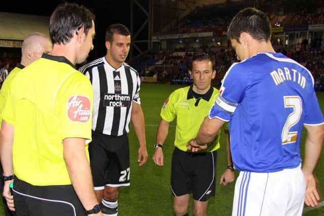 Newcastle skipper Steven Taylor ahead of a League Cup tie at Posh in 2009. Photo: Joe Dent/theposh.com.