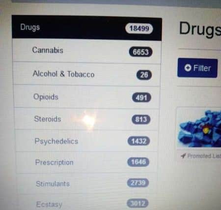 Images from the Dark Web where drugs, weapons and couterfeit money is openly available to buy.