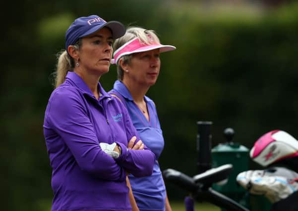 Suzanne Dickens (left) and Ann  Curwen were pipped at the post in the Lombard Trophy Regional Final.