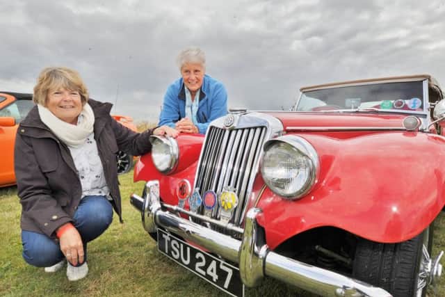 MG car festival at Whaplode Drove.  Peterborough MG Owners Club members Jacqui Price and Christine Fuller EMN-170723-185815009