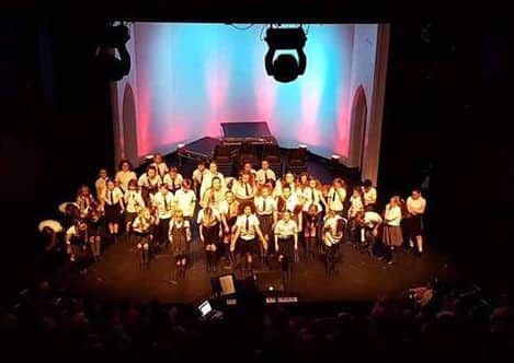 The Tu Danse youngsters on stage at the Stahl Theatre.