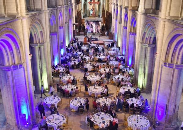 Peterborough Regional College awards evening at Peterborough Cathedral. The setting for the ceremony inside. EMN-170713-212447009