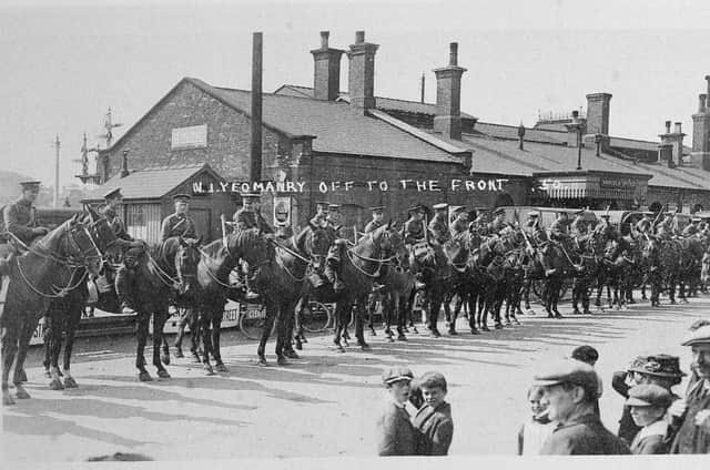 A Northamptonshire yeomanry 1915  by Peterborough Station