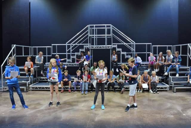 Key youth theatre week 2 summer school. Youngsters rehearsing Chitty Chitty Bang Bang EMN-170731-172531009