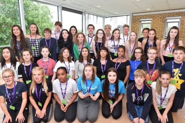 Key youth theatre week 2 summer school. Youngsters rehearsing Wicked. EMN-170731-172859009