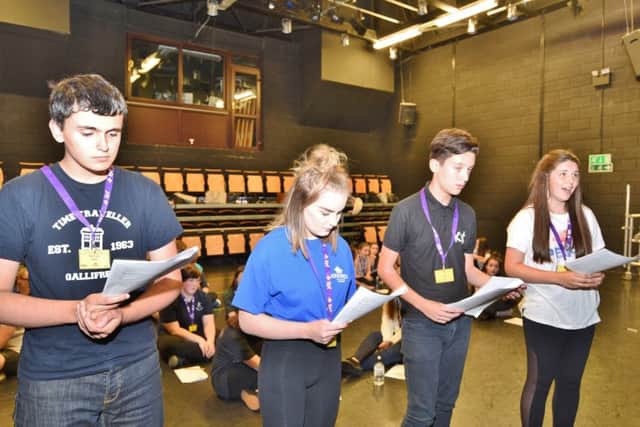 Key youth theatre week 2 summer school. Youngsters rehearsing High School Musical EMN-170731-172912009