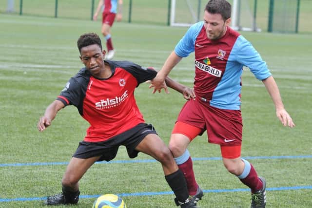 Erik Makate (left) is a summer signing by Netherton United.