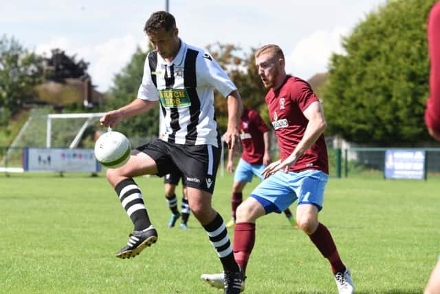 New Peterborough Northern Star signing Craig Rook on the ball in the FA Cup defeat at the hands of Deeping Rangers. Photo: Chantelle McDonald,  @cmcdphotos.