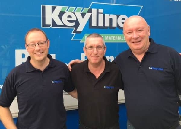 Celebrating long service are, from left, Dave Cave, Danny Horgan and Eddie Shevlane