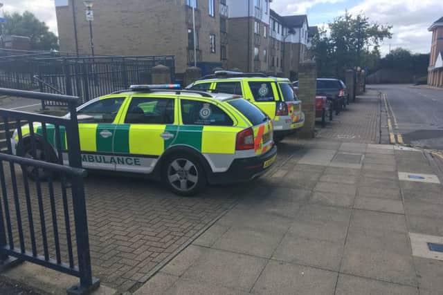 Ambulance crews at the scene