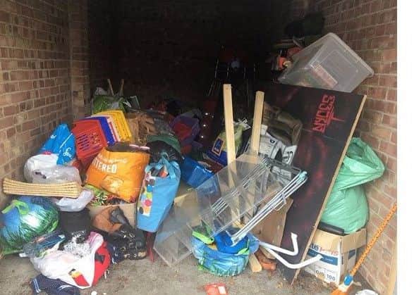 The items left in the garage where the theft took place