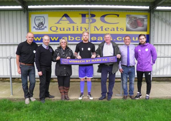 The club's Chairman Ian Rawlins (second from right), Secretary Martin Holmes (second from left), and Sponsorship Co-ordinator Martin Dimambro (far left), were joined by Sue and Allan Carr from the stadium's sponsor, ABC Quality Meats, and first team Manager Arran Duke (far right) to mark the occasion.