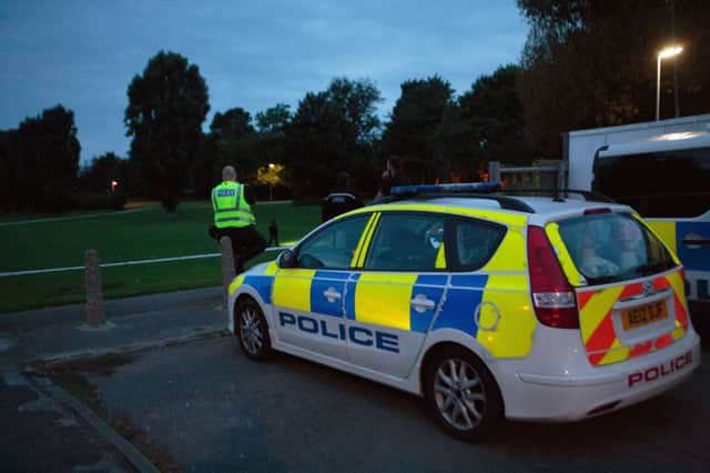 Police incident in Yaxley,
Yaxley recreation ground, Peterborough
Monday 14 August 2017. 
Picture by Terry Harris. THA