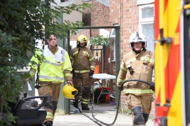 Fire crews at the scene in Crown Street