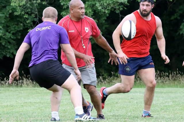 New Lions coach Viliami Maasi at a pre-season training session. Picture: Mick Sutterby