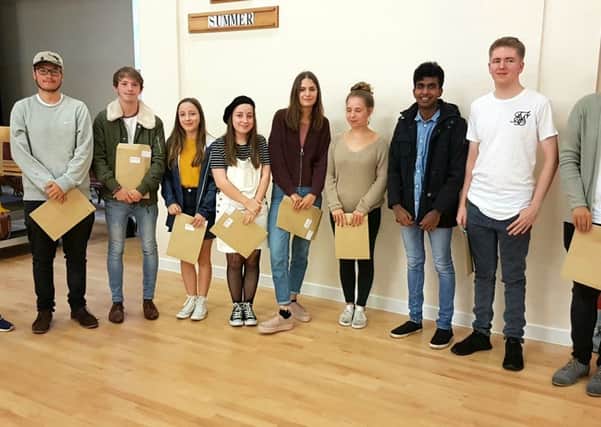 King's School pupils receiving their results