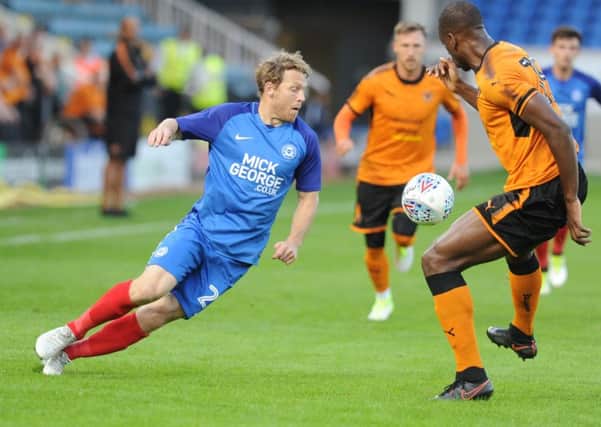 Craig Mackail-Smith in action for Posh in a pre-season friendly against Wolves.