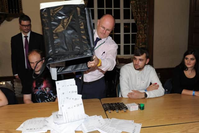 Park Ward local election count at the Town Hall