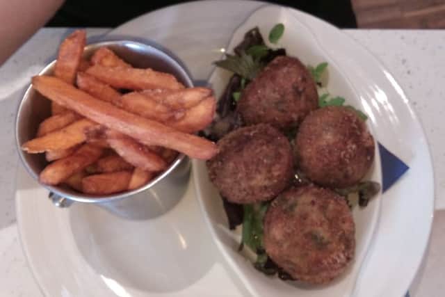 Brad Barnes has lunch at Posh Fish and Chips at The Beehive.