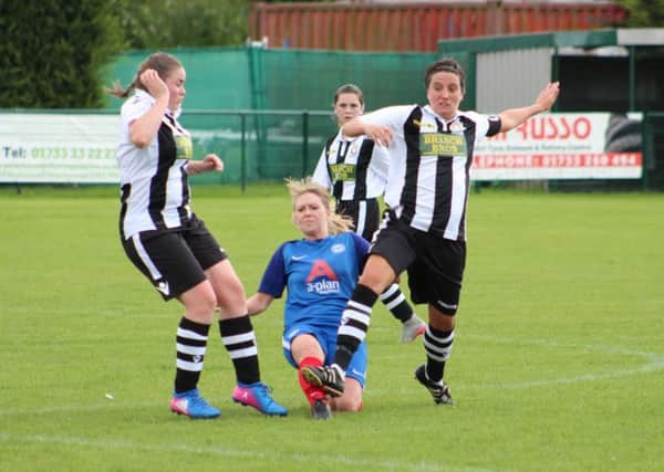 Action from yesterday's game between Peterborough Northern Star Ladies and Peterborough United Ladies. Picture: Gary Reed