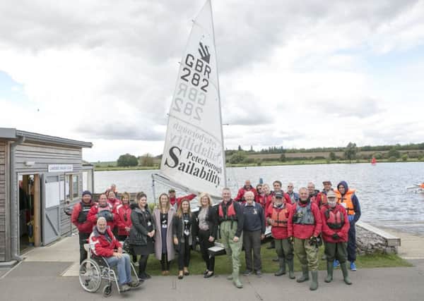 Volunteers and sailors at Peterborough Sailability.