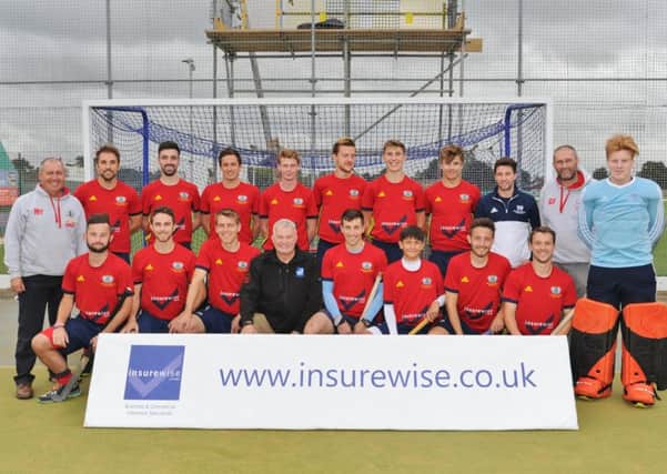 City of Peterborough 1st XI with new sponsor Neil McCulloch, the managing director of Insurewise. back left to right, Mike Yeoman (coach), Joe Finding, Ben Newman, Alex Armstrong, Ross Ambler, Adam Wilson, Brendan Andrews, Arthur Franklin, Sam Blunt, Graham Finding (manager), Luke Barkworth, front, ohnny Ashwin, Nathan Foad, Ben Read, Neil McCulloch (sponsor), Thom Fowler, Nathan Rosario, Jordan Heald, Ross Booth (captain). Absent are: Cameron Goodey  Danny Sisson, James Fisher, Manish Patel, Will Astbury, Matt Porter.