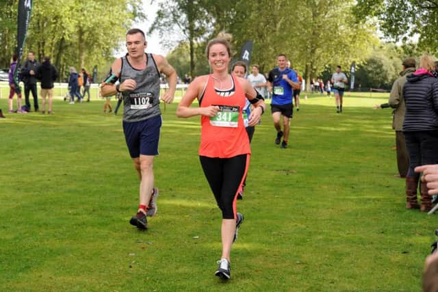 Victoria Darby at the eight-mile mark in the Rutland half-marathon.