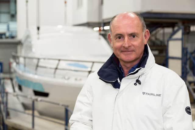 Russell Currie, managing director of Fairline Yachts, at the company's factory in Oundle.
