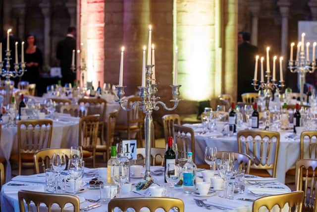 The setting for Peterborough Cathedral's Christmas Banquet.