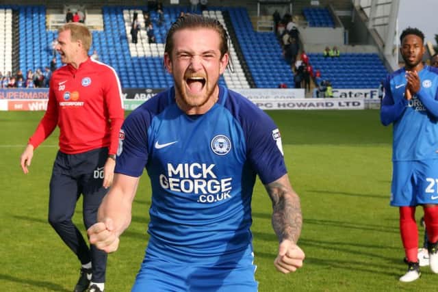 Posh matchwinner Jack Marriott after the game against Wigan. Photo: Joe Dent/theposh.com.