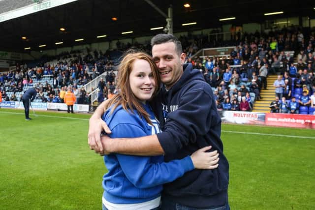 All smiles from Anthony Tomlinson and Yasmin Black after the marriage proposal was accepted. Photo: Joe Dent/theposh.com.