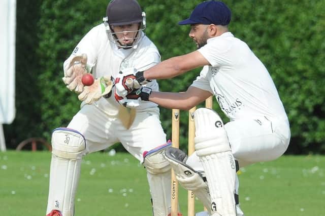 Yasir Mirza batting for Barnack against Market Deeping. Photo: David Lowndes.