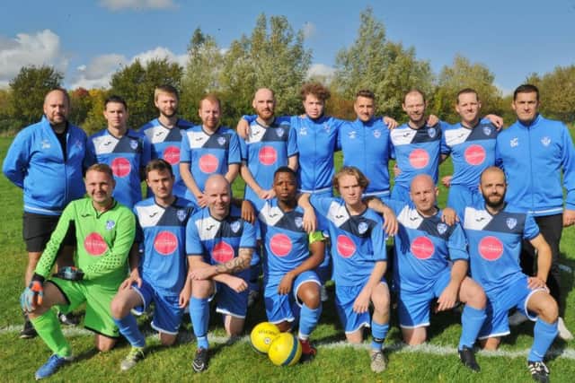The Hampton team beaten 7-2 by AFC Orton in the PFA Minor Cup. Photo: David Lowndes. Back row, left to right,  James Martin, Daniel Ledbury, Stephen Coles,  Thomas Simpson, Daniel Maund, Aaron Goldstraw, Jody Clark, James Sutton, Ruairi Sweeny, Dan Harrington, front, Josh Ratcliffe, Harry Cousins, James Greaves, Sizuzile Buthelezi, Mitchell Henwood, Jack Swift, Eduardo Vicaria.