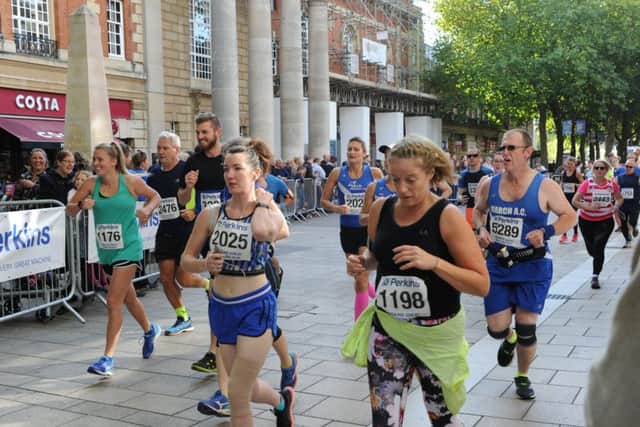 Perkins Great Eastern Run 2017 at the Embankment. Half marathon  runners EMN-170810-174540009