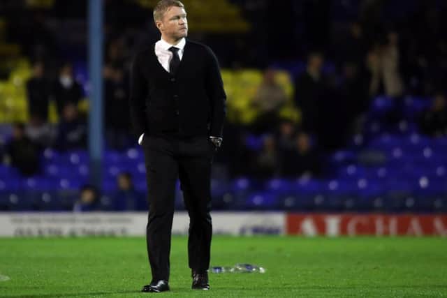 Posh manager Grant McCann at Southend. Photo: Joe Dent/theposh.com.