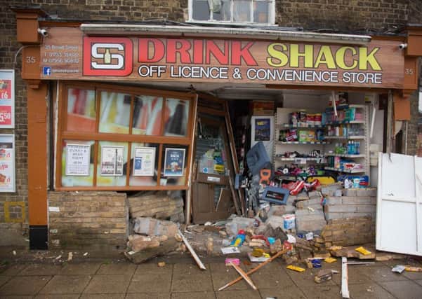 Drink Shack ram-raided in the early hours. , Whittlesey, Peterborough 18/10/2017.  Picture by Terry Harris / Peterborough Telegraph. THA