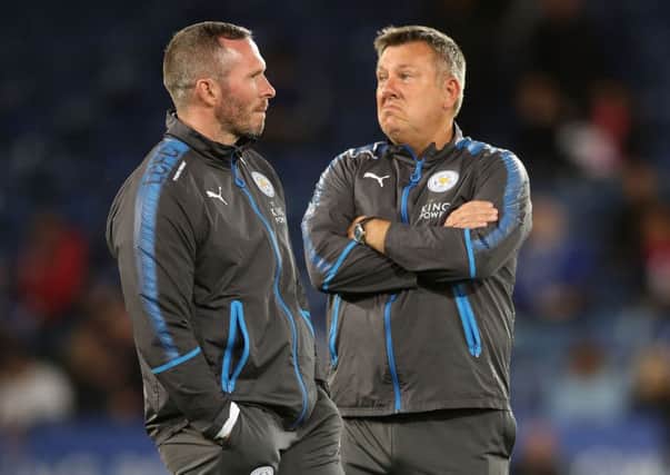 Sacked Leicester City manager Craig Shakespeare (right) and his temporary replacement Michael Appleton.
