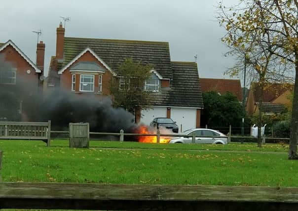 A photo of the car fire from Haydn Rogers