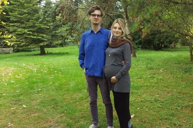 Emma, pictured with her husband, says she received the proof of residence letter out of the blue (Emma Szewczak-Harris)
