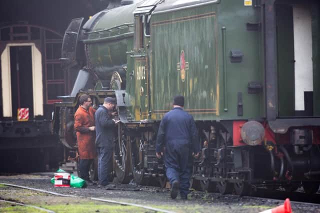 Flying Scotsman undergoes Maintenance and Inspection at NVR after breaking down near Peterborough THA