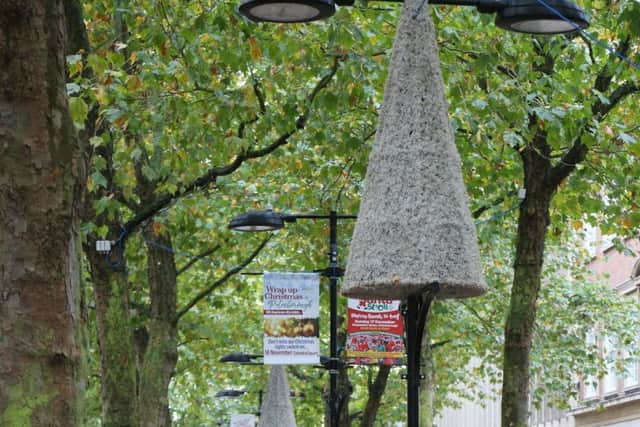 Christmas decorations being put up in Peterborough